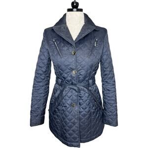 LAUNDRY Quilted Trench  Navy Size 4